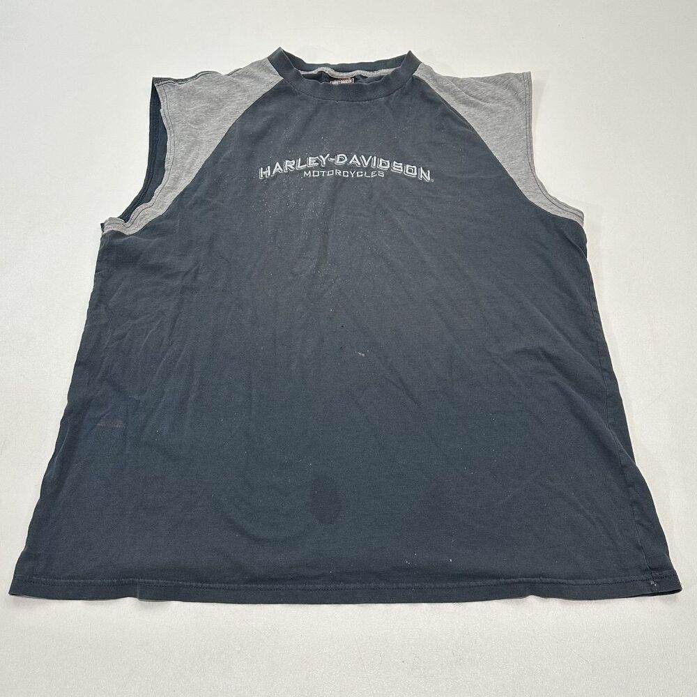 Harley-Davidson Men's Sleeveless T-Shirt Dark Navy With Light Gray, Size XL